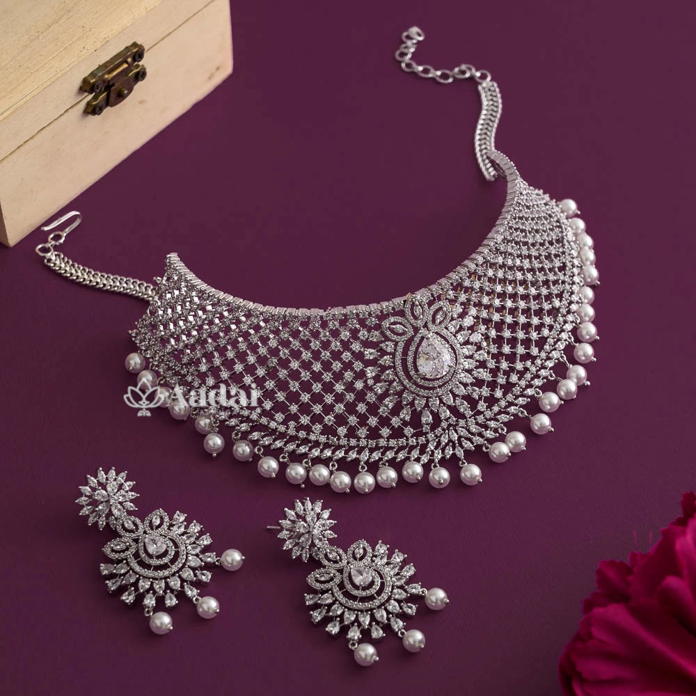 Grand Rhodium Design Choker