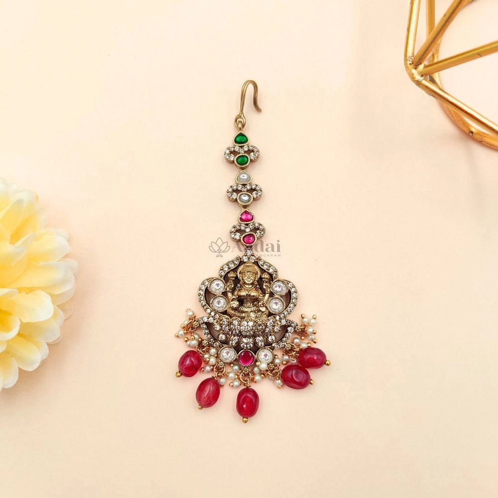 Fusion Victorian Lakshmi Stone Tikka - Red