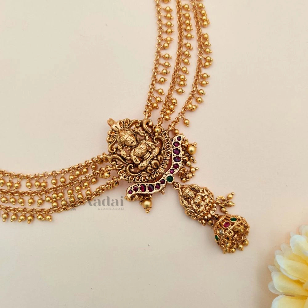 Kemp Antique Jadai Billai with Mattal - Gold