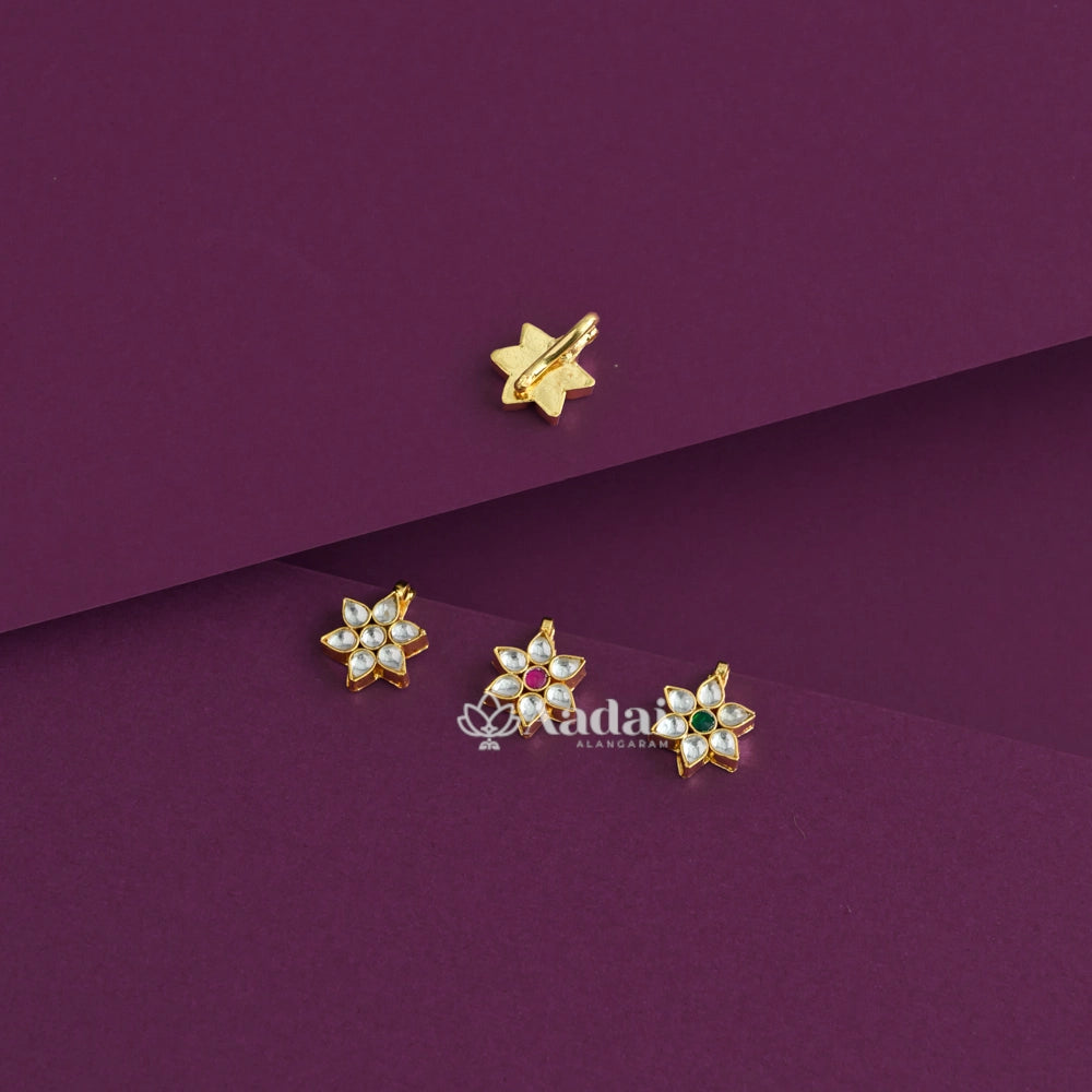 Star Kundan Nose Pin