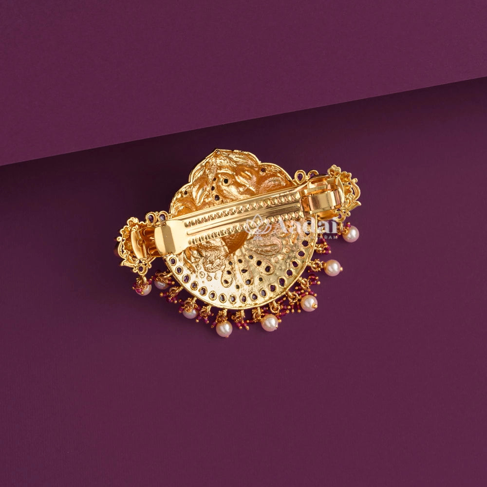 Peacock Kemp Big Pendant Hair Clip