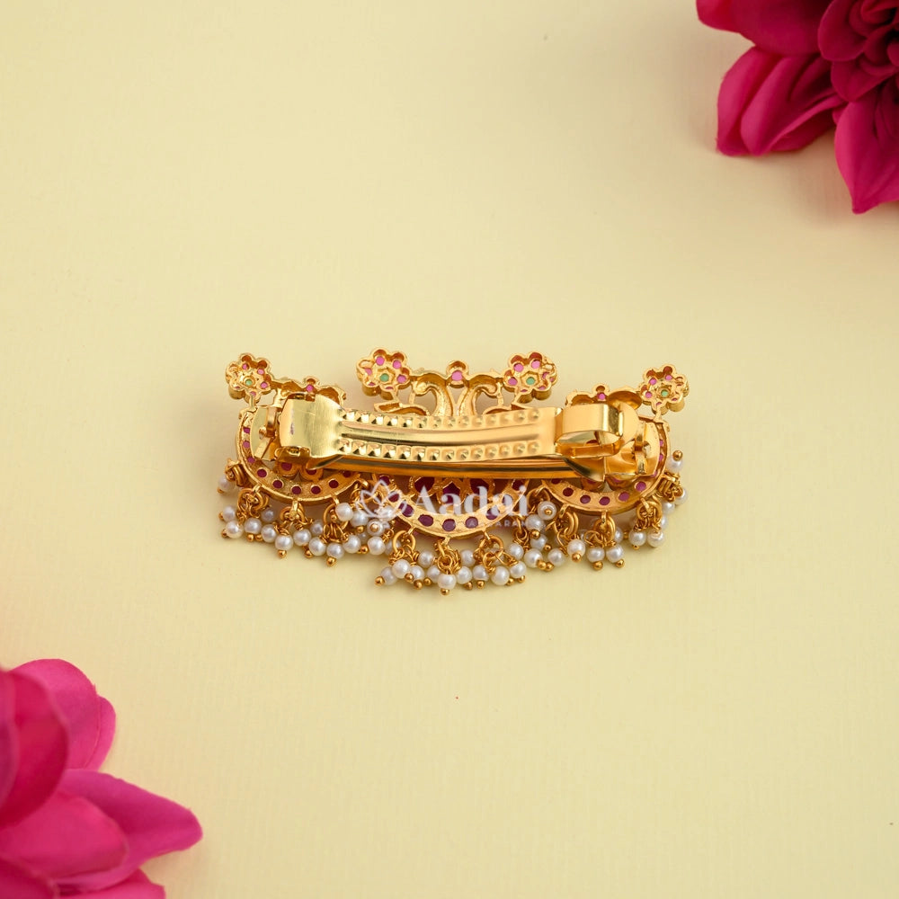 Dual Peacock Kemp Hair Clip