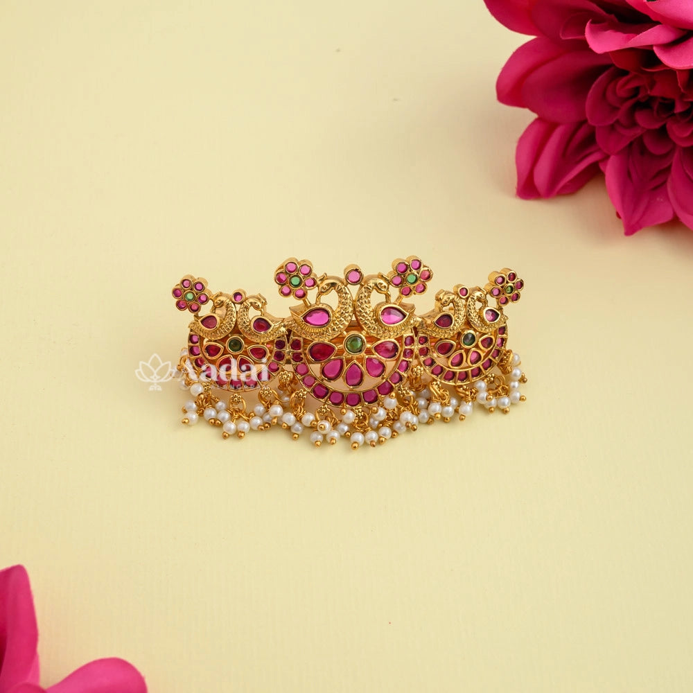 Dual Peacock Kemp Hair Clip