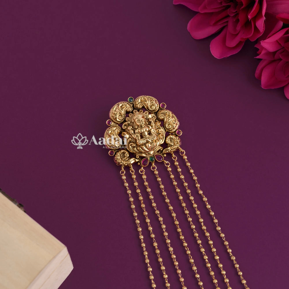 Gracious Lakshmi Gold Beads Hanging Jadai Billai