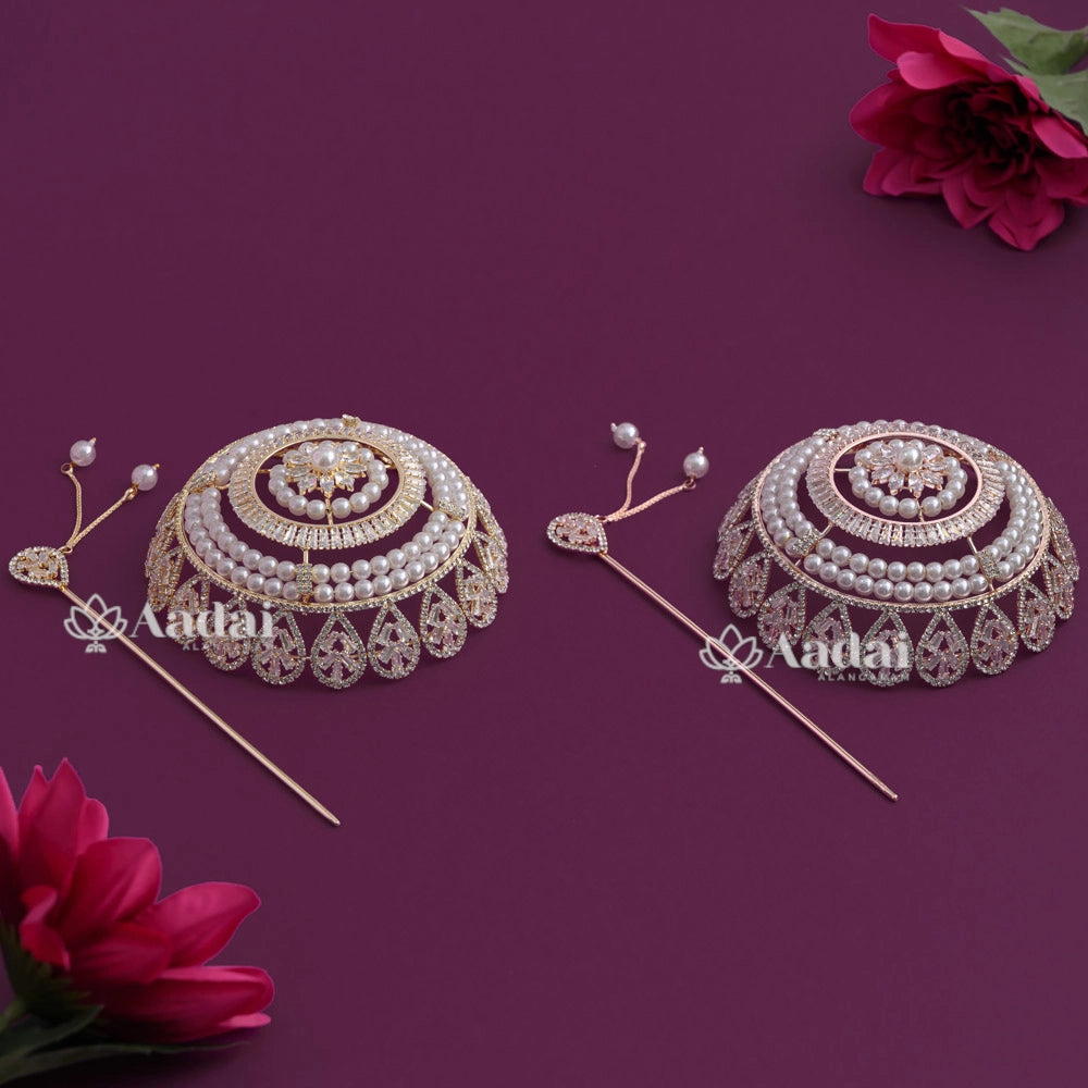 Elegant AD With Pearl Big Hair Bun Cage