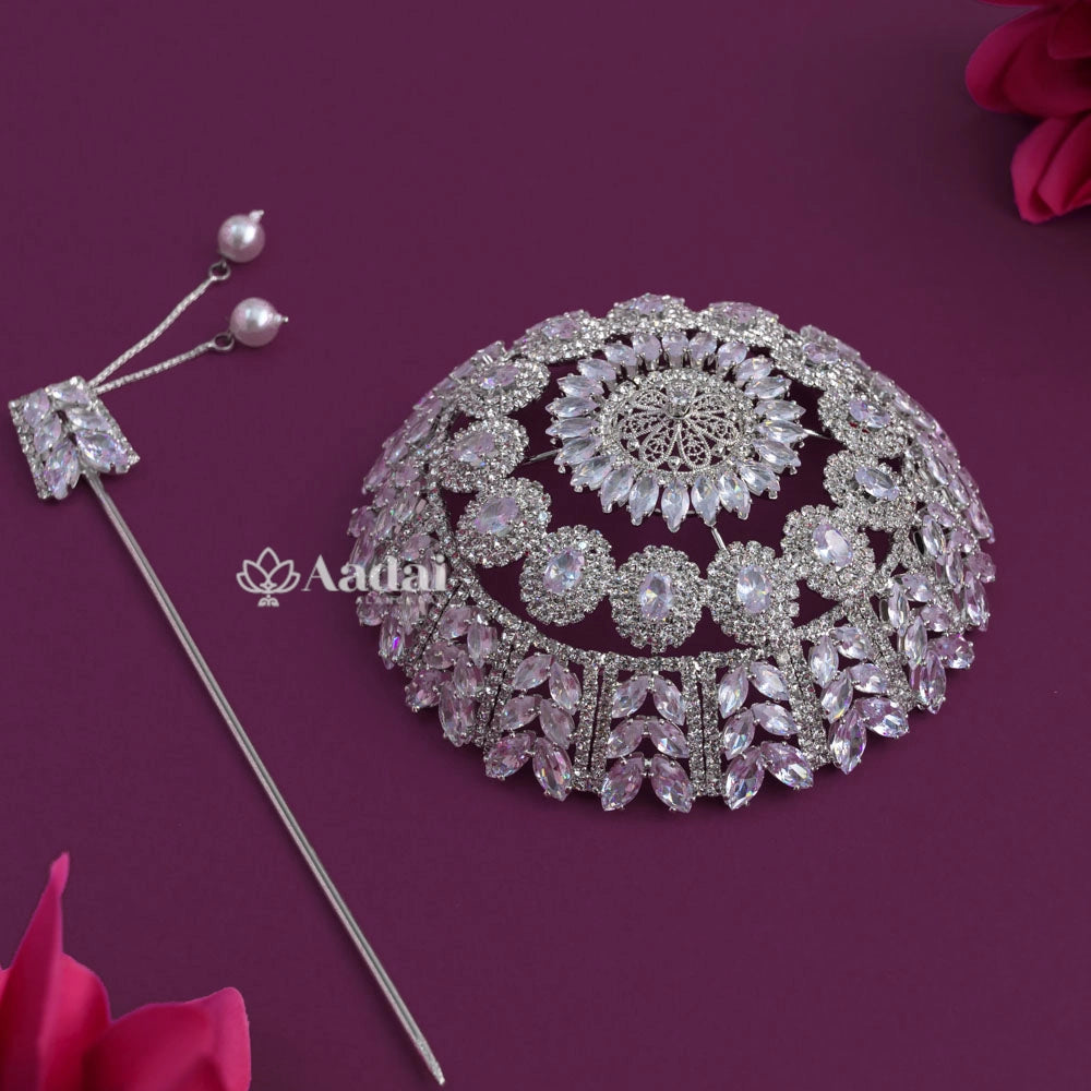 Sparkling AD & Zircon Hair Bun Cage