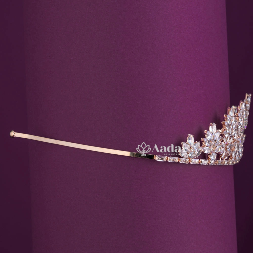 Luxuriant Floral Wedding Tiara - Rose Gold
