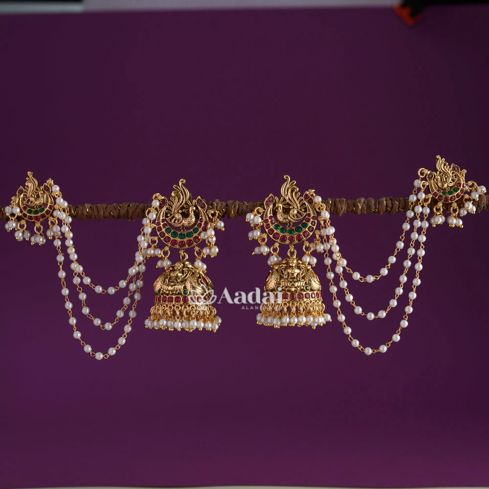 Prismatic Antique Jhumka With Pendant Mattal