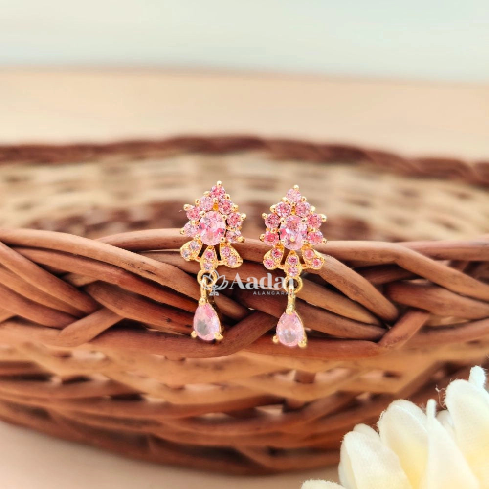 Pink Floral Stud