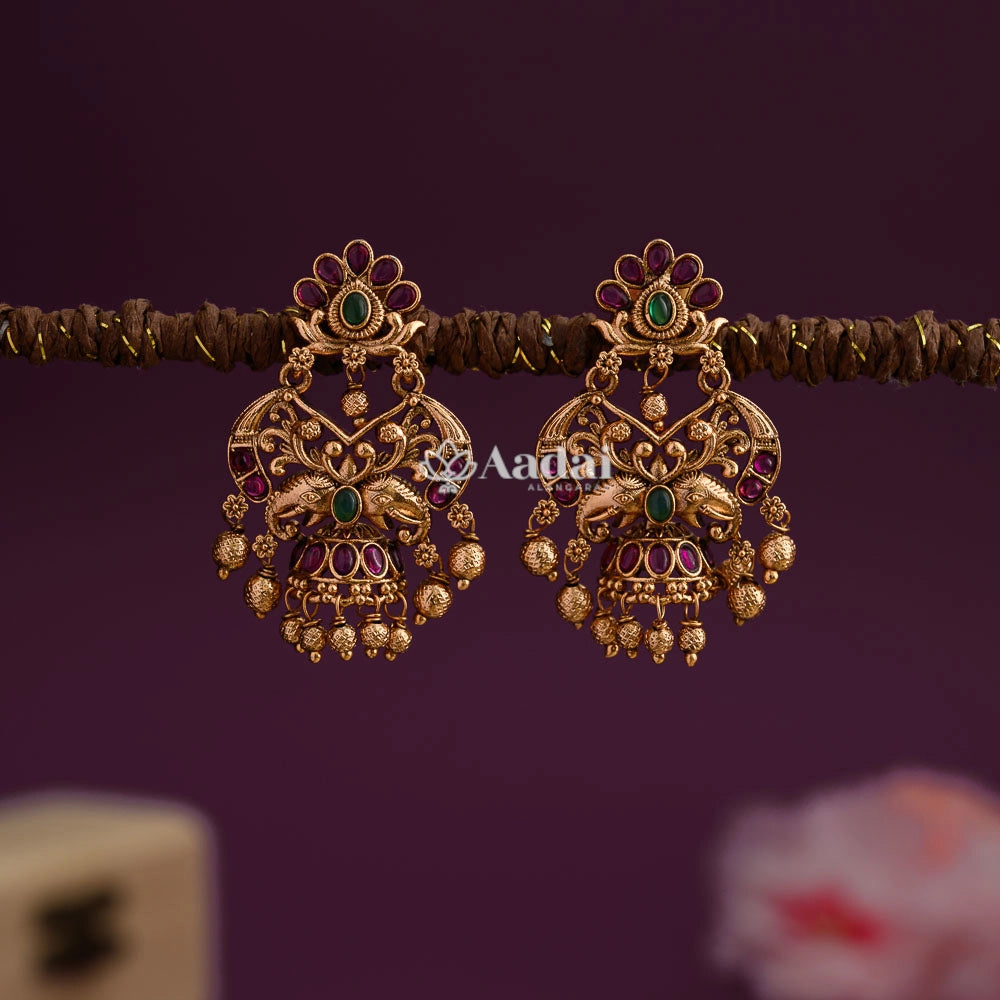 Dual Elephant Earring