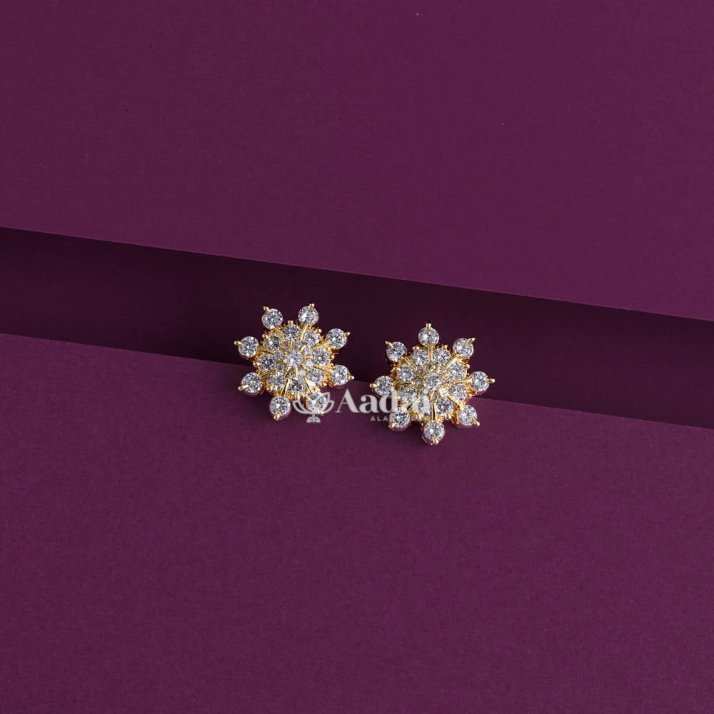 Floral Diamond Replica Stud