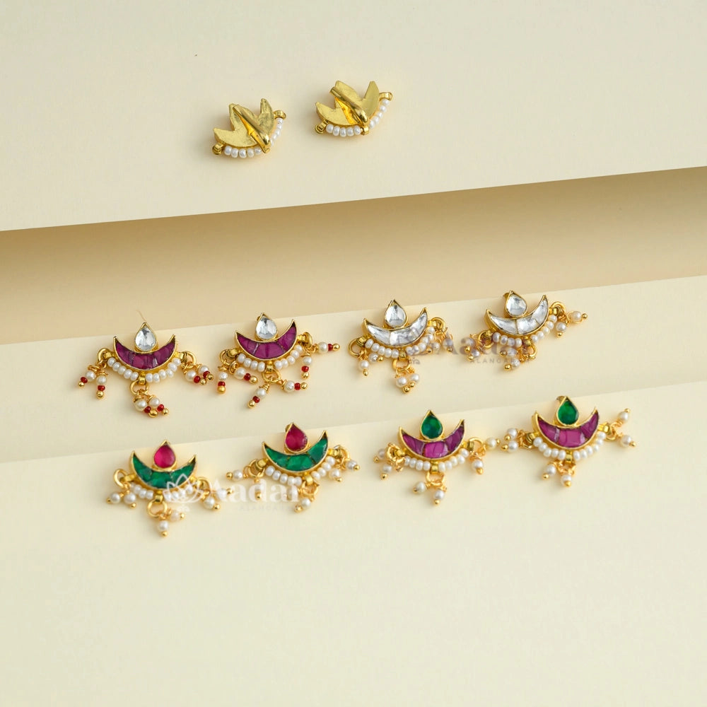 Chand Bali Kundan Pearl Drop Bugadi