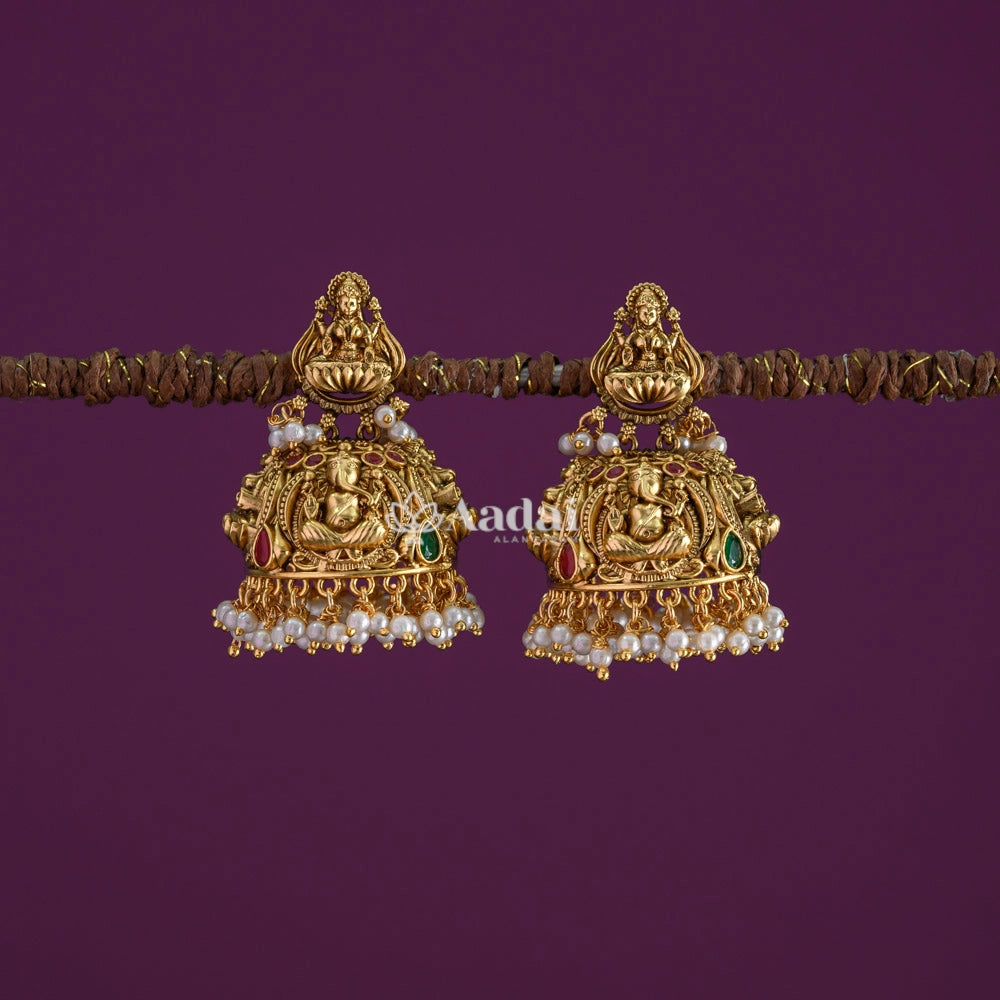 Antique Lakshmi & Ganesha Jhumka