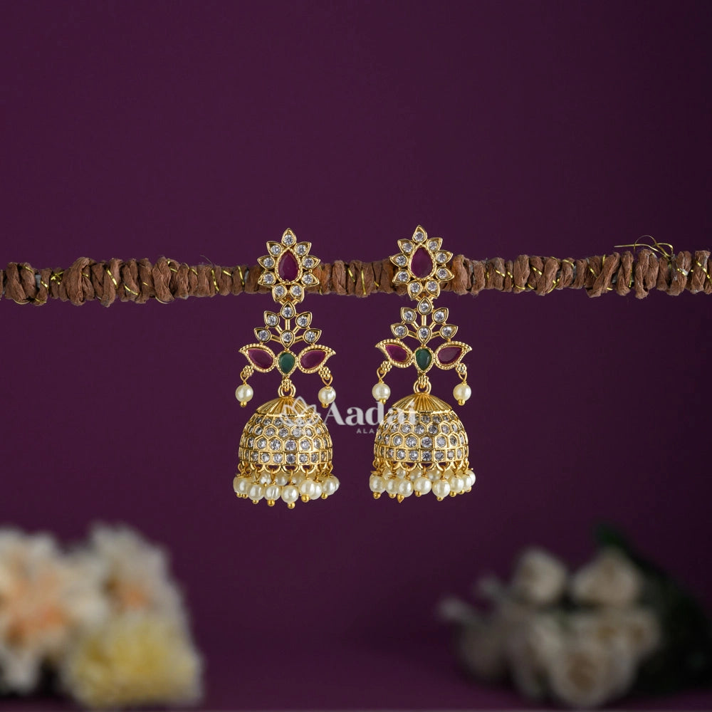 Stunning Floral AD Jhumka