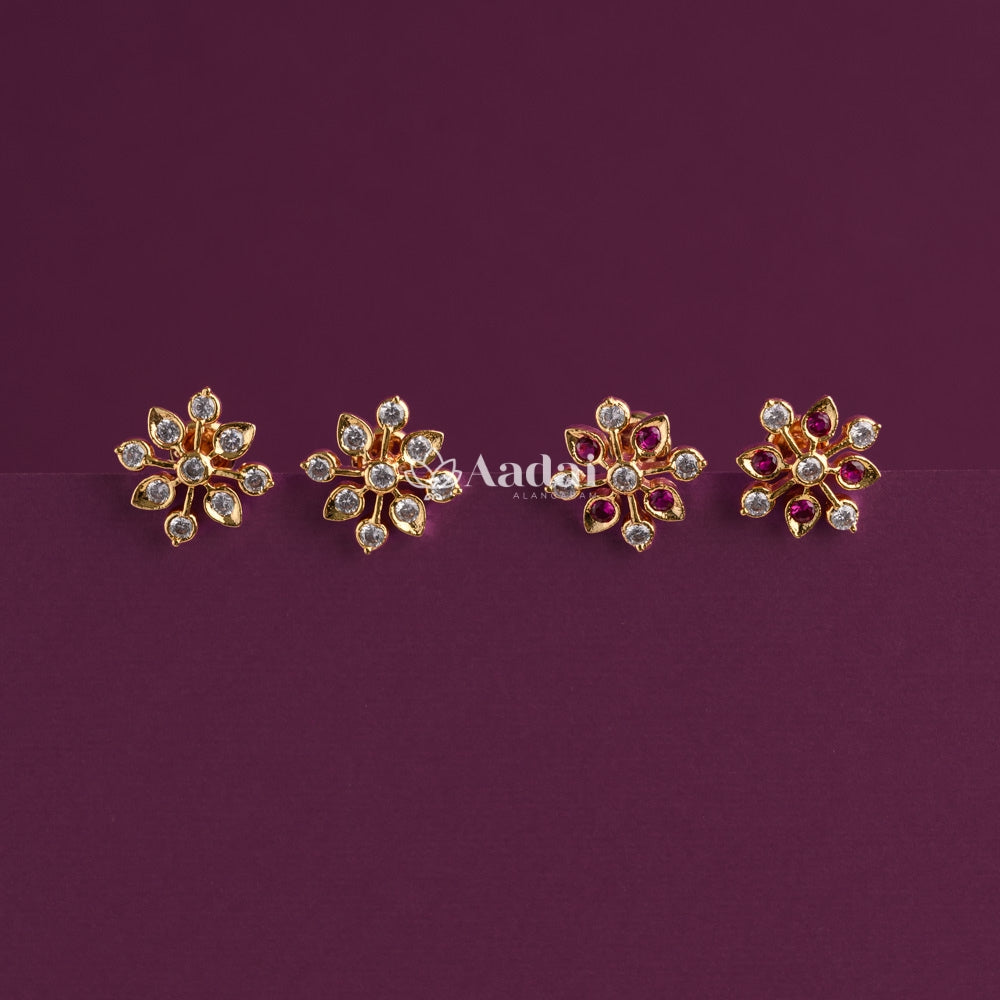Floral Diamond Replica Stud