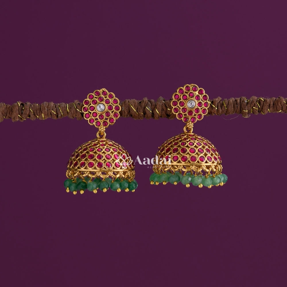 Frosted Ruby Jhumka