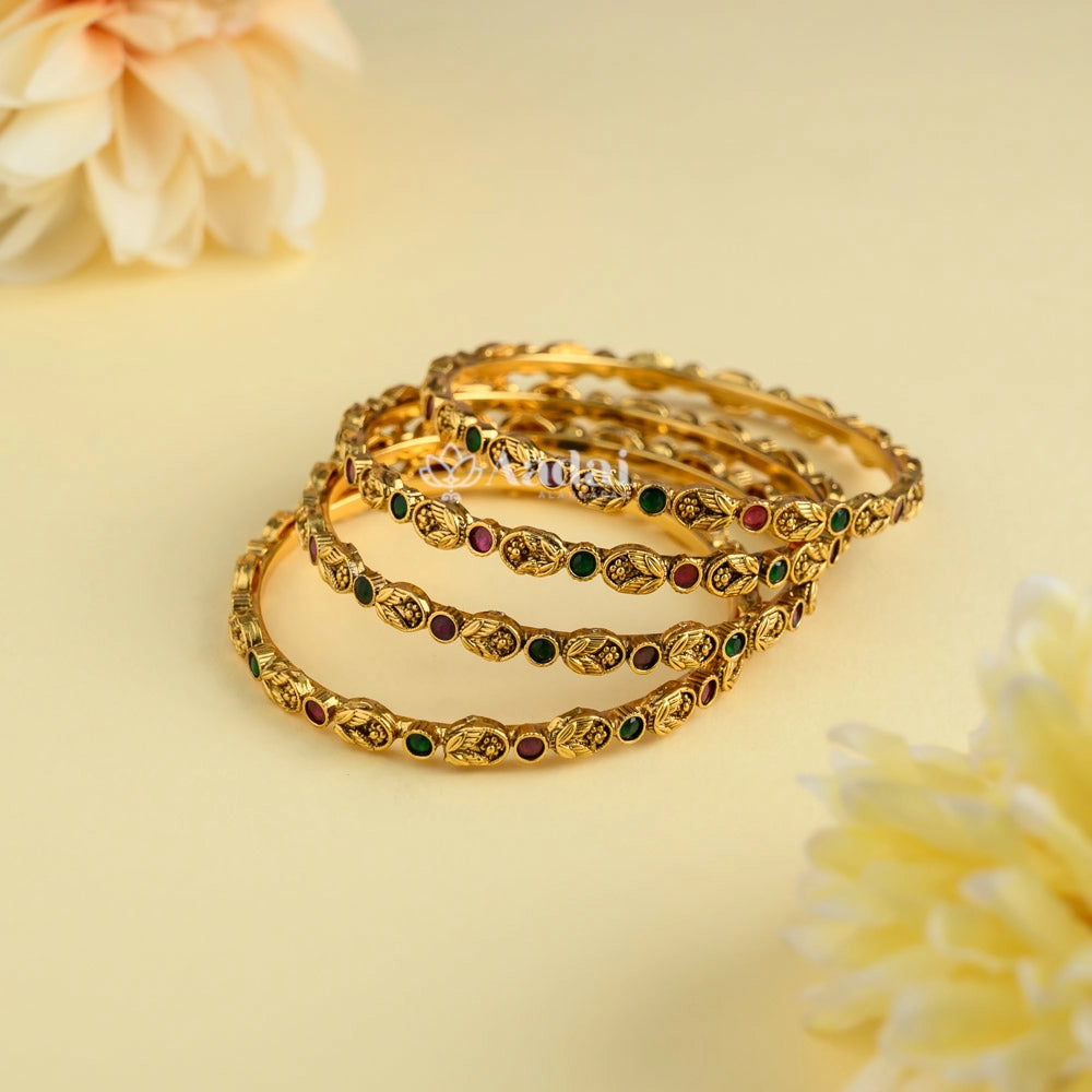 Crimson Floral Kids Bangle