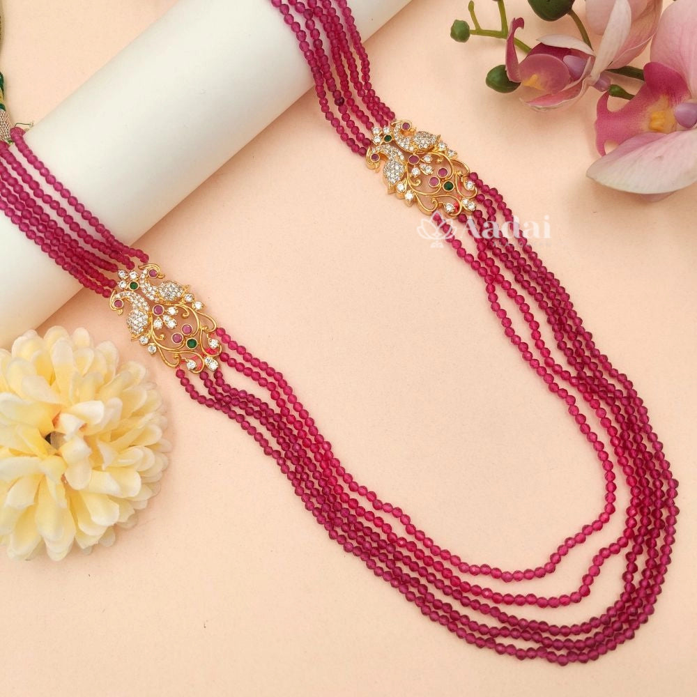 Layer Peacock Mogappu Beaded Chain