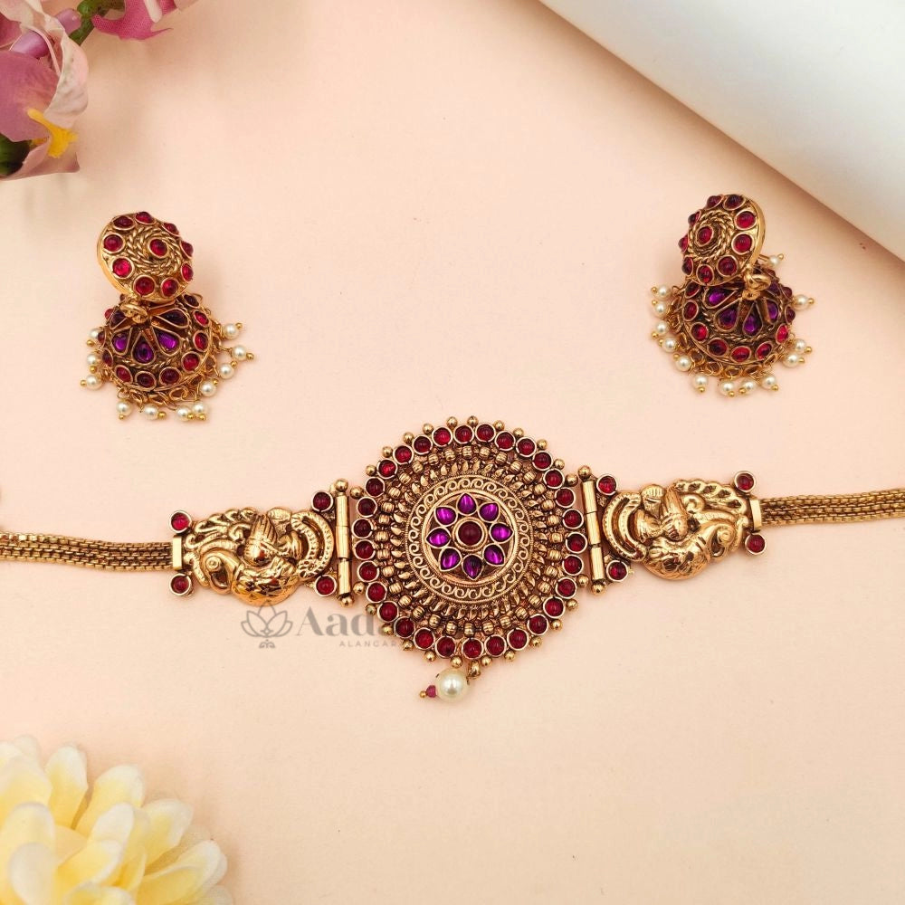 Round High Neck Choker - Purple