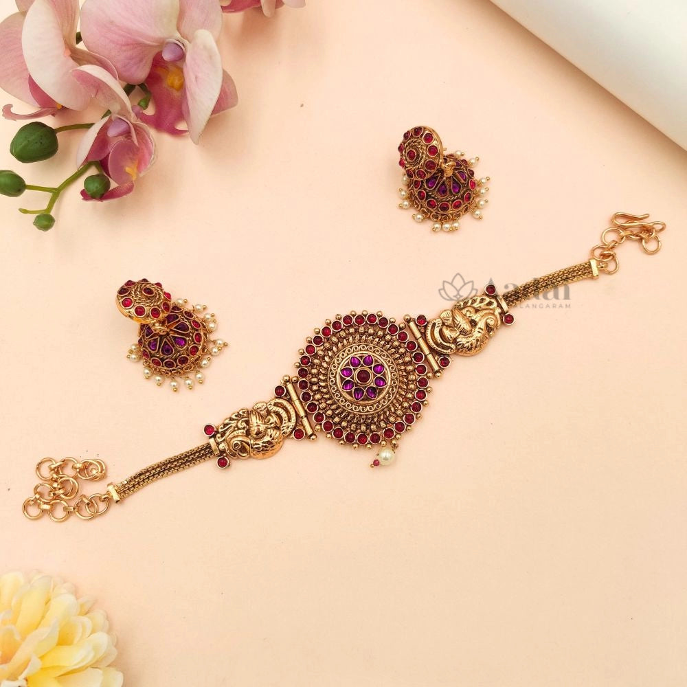 Round High Neck Choker - Purple