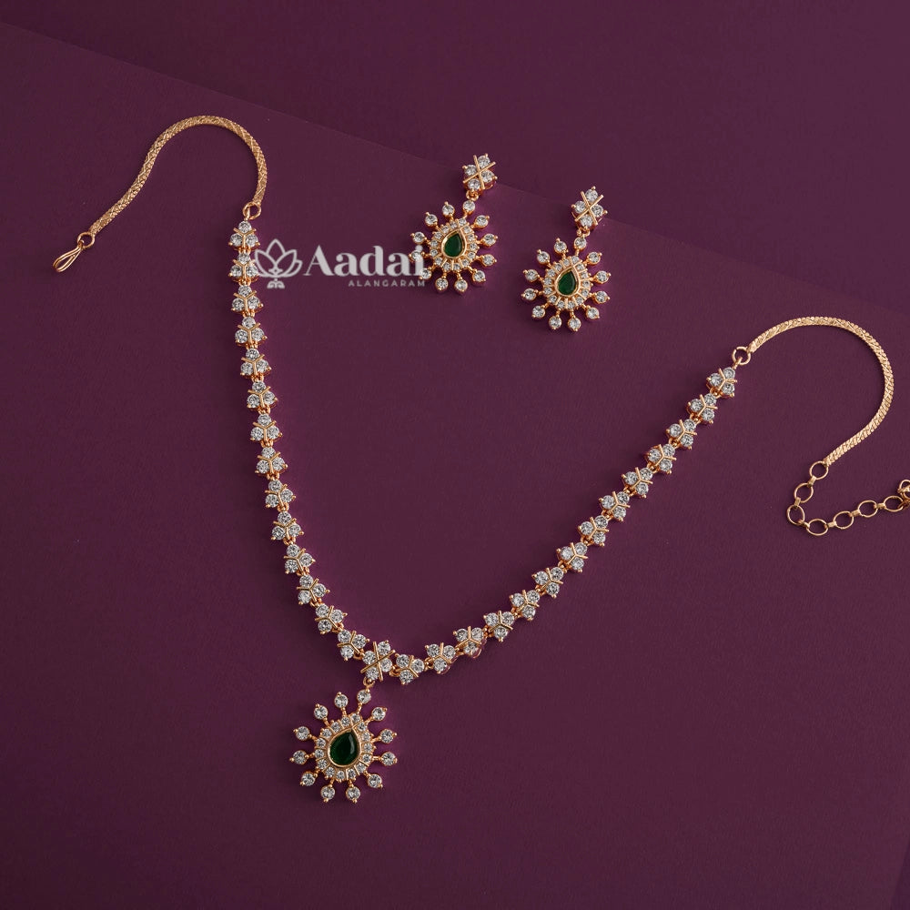 18 Carat Diamond Replica Necklace - Green