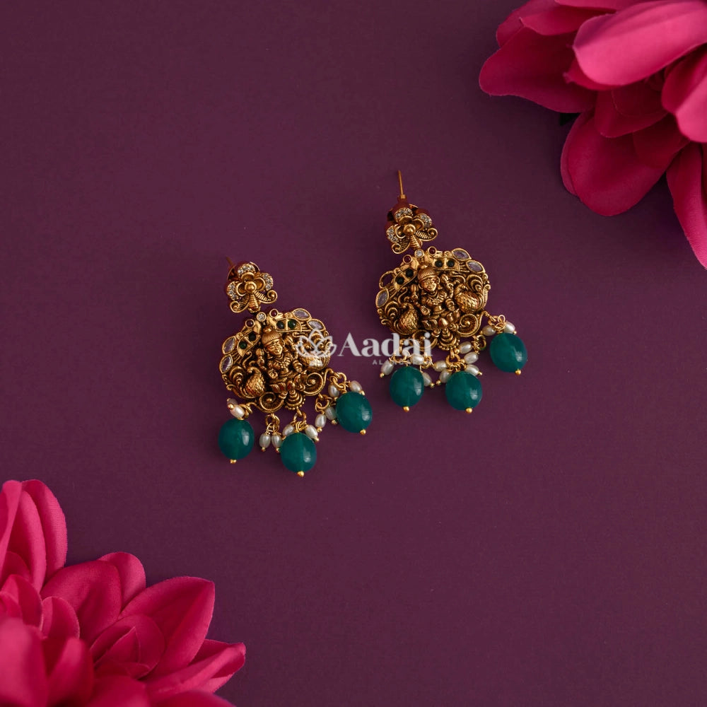 Verdant Majesty Laxmi Deep Antique Necklace
