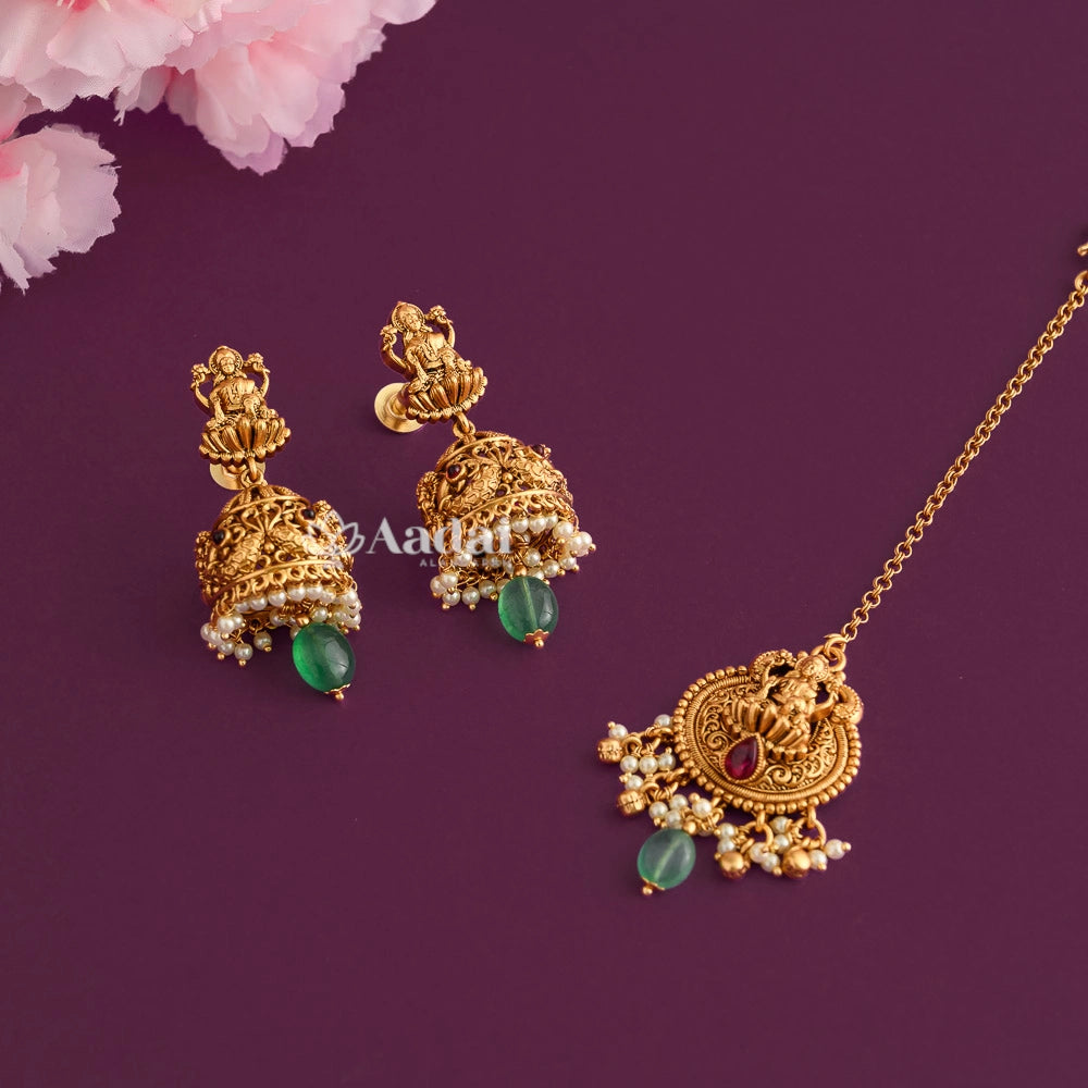 Legendary Laxmi Choker Combo Set - Green