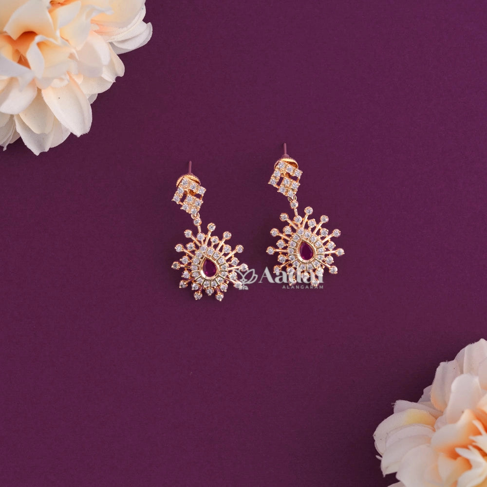 Stunning Diamond Replica Necklace - Ruby