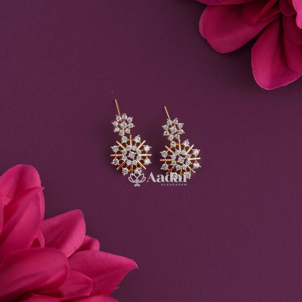 Octagonal Floral Diamond Look Alike Necklace