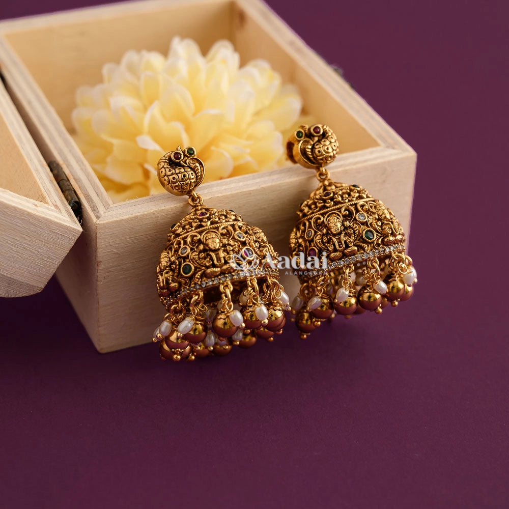 Embossed Gracious Lakshmi Nagas Antique Haram