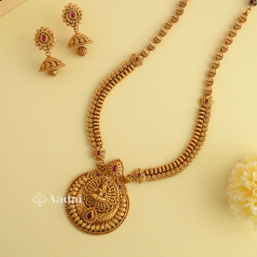 Luxuriant Lakshmi Haram - Ruby