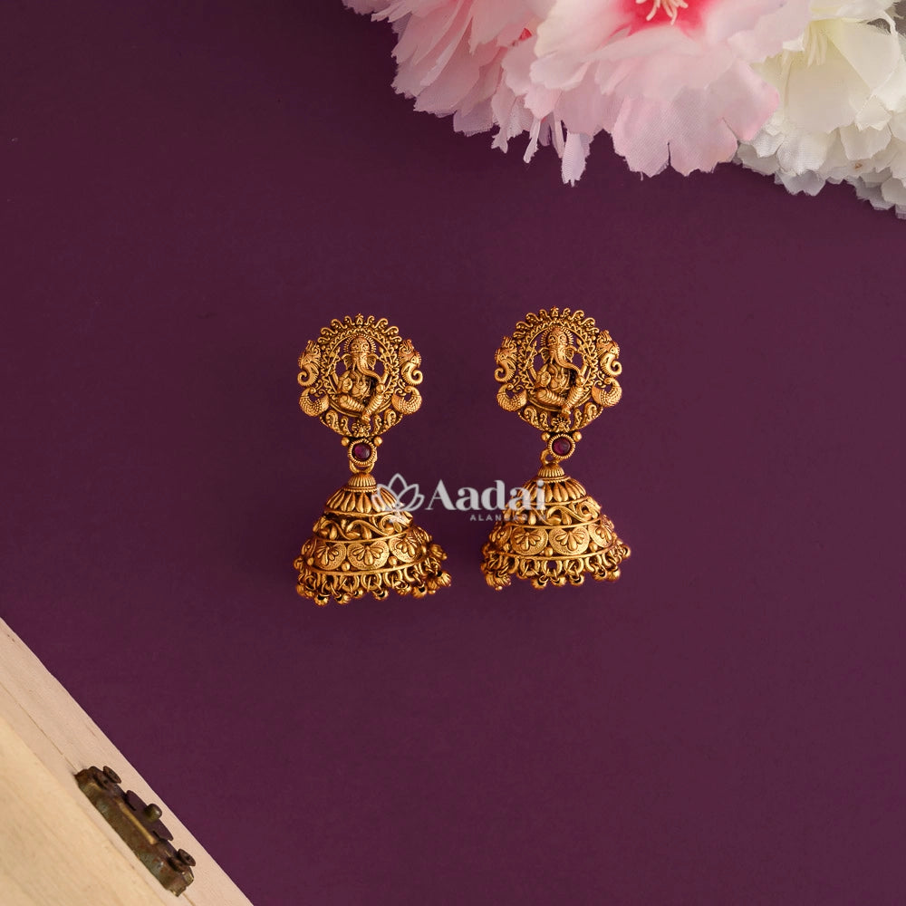 Celestial Vinayagar Layer Mala Set - Ruby