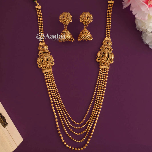 Celestial Vinayagar Layer Mala Set - Ruby