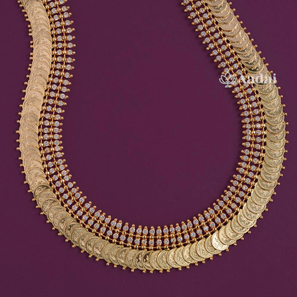 Classic Kasu Malai With Double Layer Stone