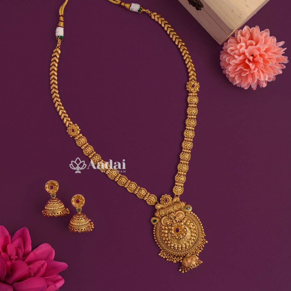 Non Idol Floral Antique Gold Look Alike Haram