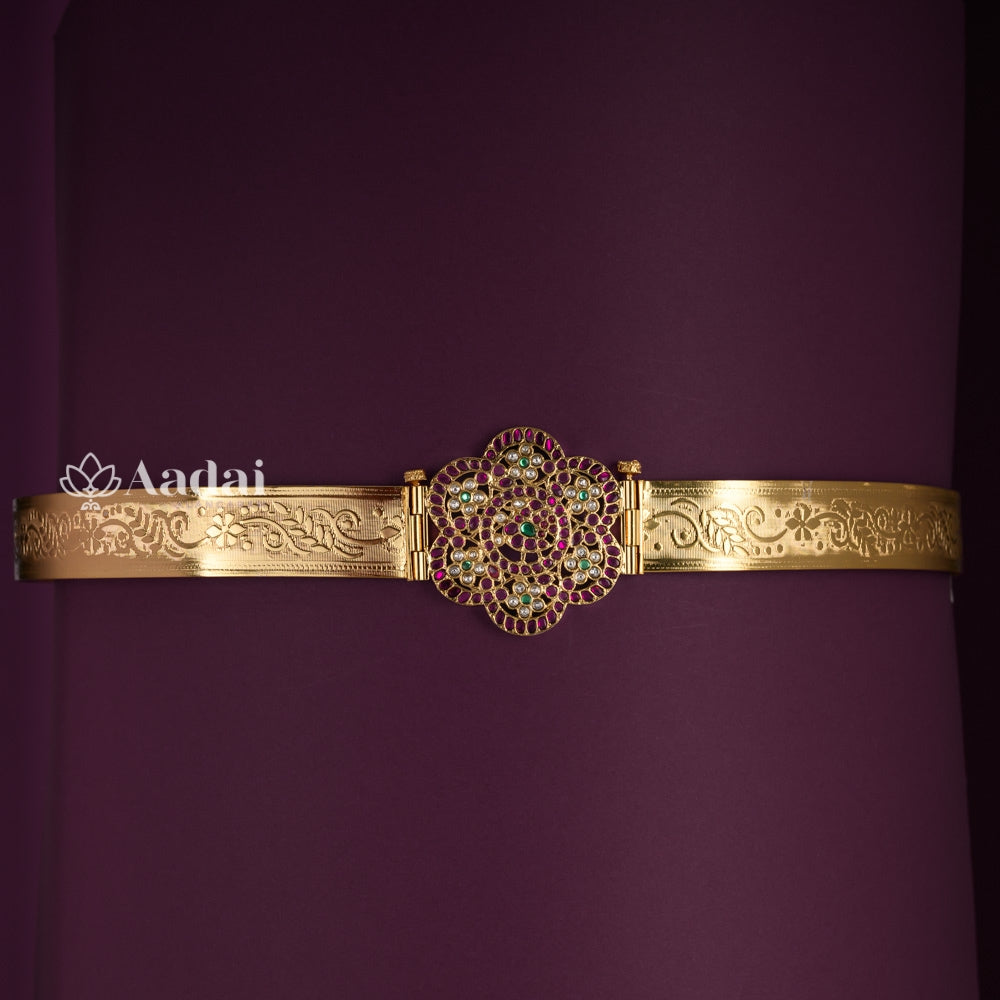 Floral Kemp Pendant Hip Belt / Oddiyanam