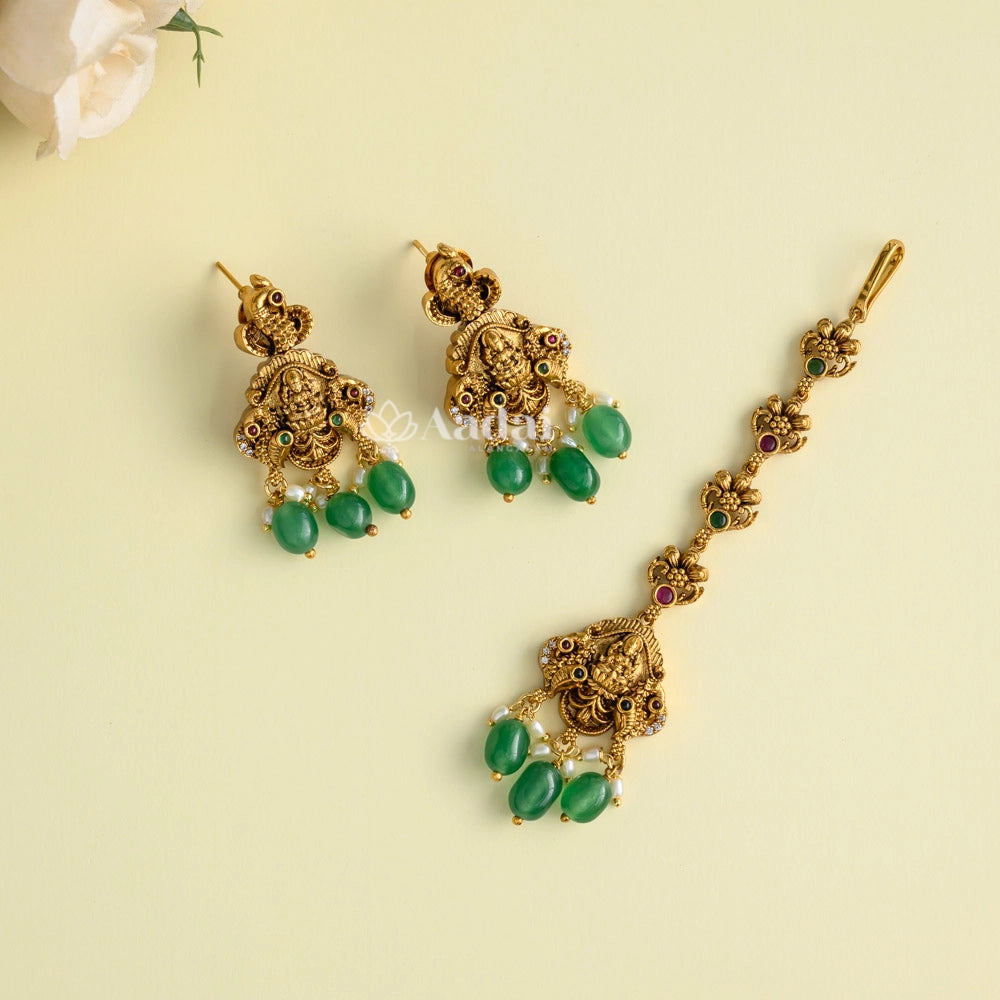 Semi Bridal Antique Nakshi Lakshmi Combo Set