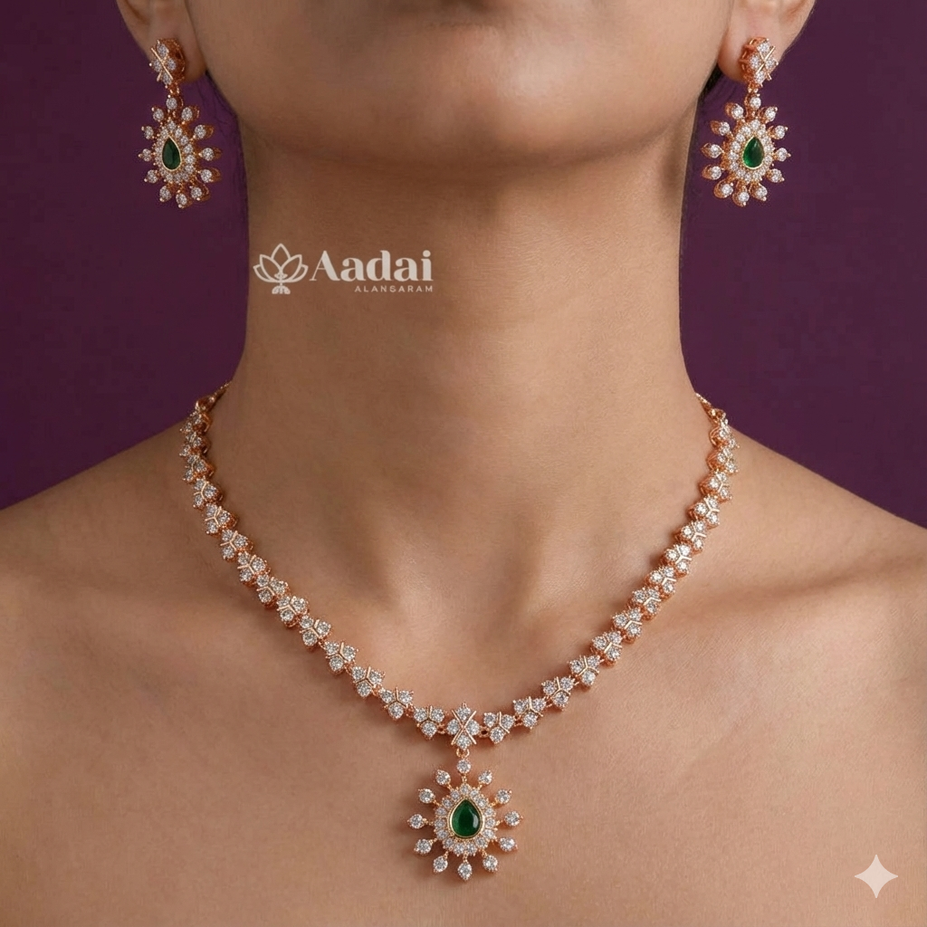 18 Carat Diamond Replica Necklace - Green