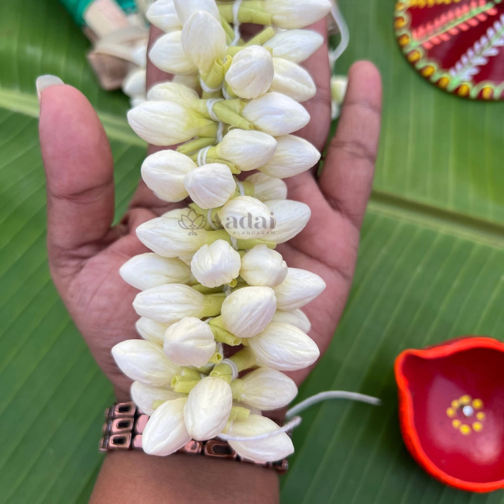 Realistic & Reusable Jasmine Flower String - XL Bud ( Gundu Malli Size )
