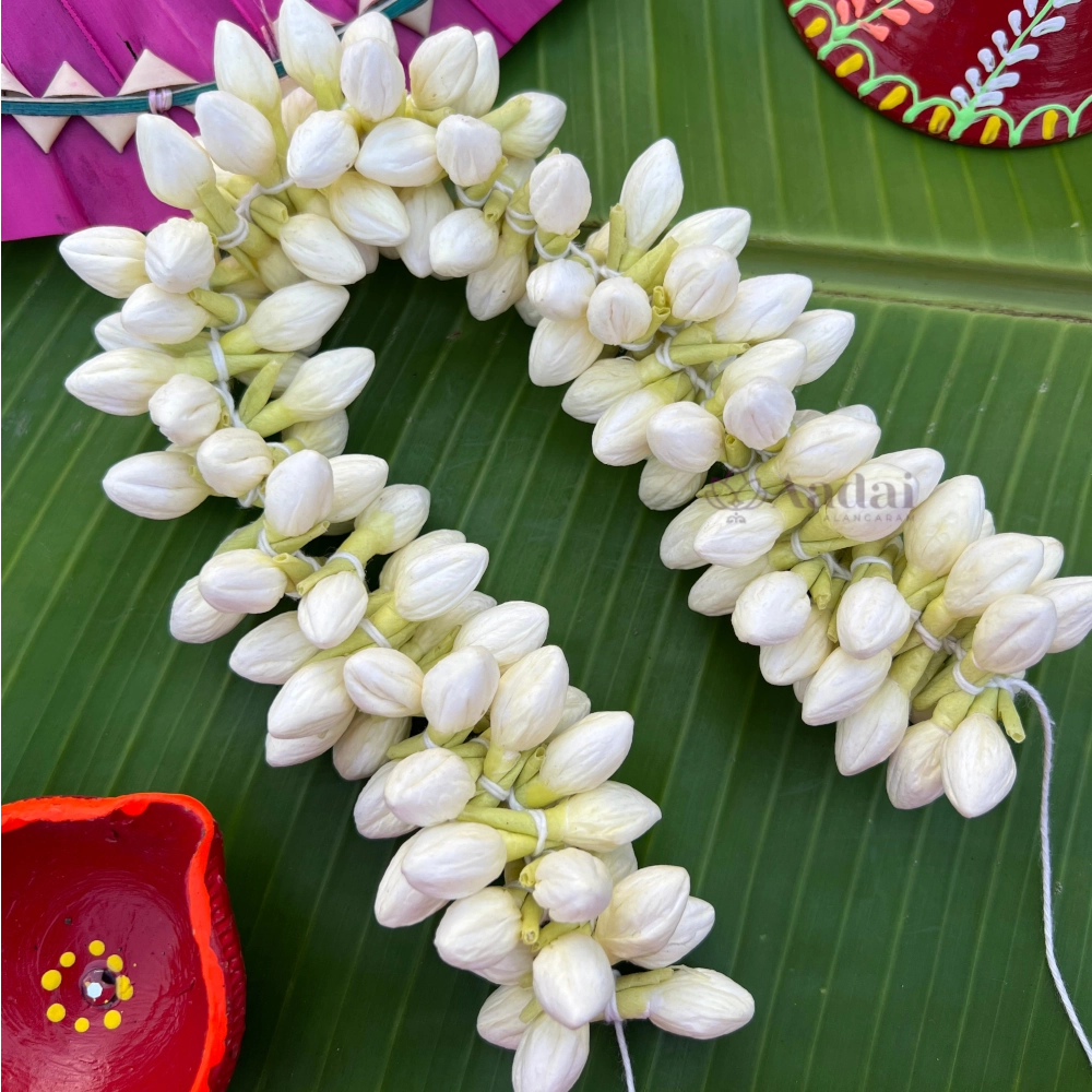 Realistic & Reusable Jasmine Flower String - XL Bud ( Gundu Malli Size )
