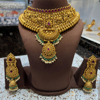 Imperial Carved Bridal Choker Combo Set