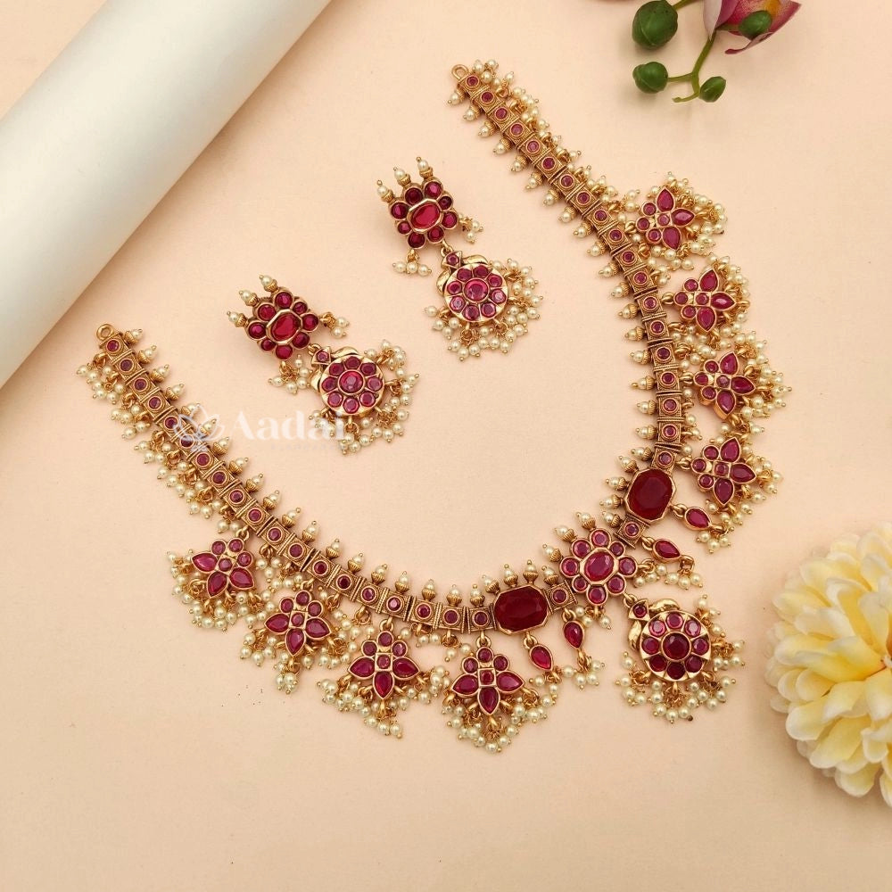 Guttapusalu Floral Design Necklace