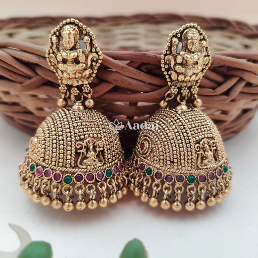 Big Lakshmi Motifs Jhumkas