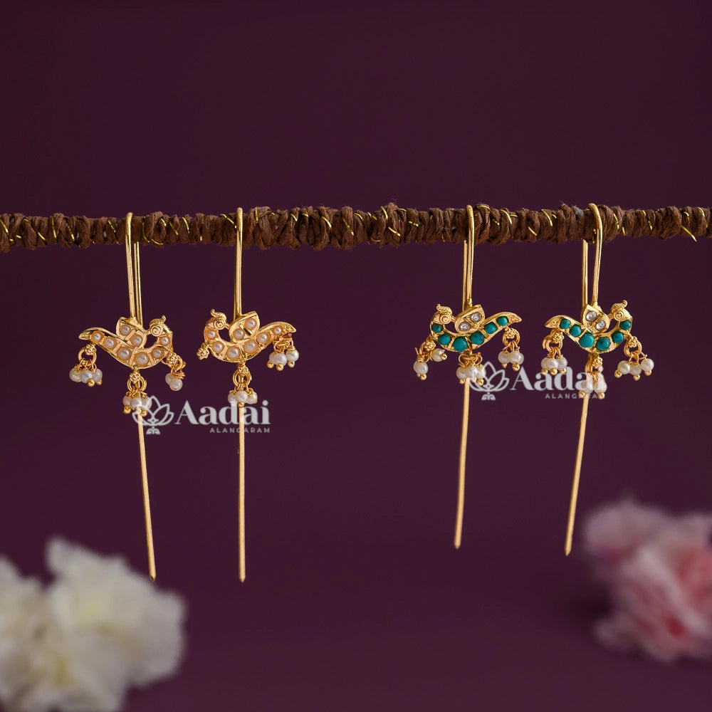 Peacock Jadau Kundan Ear cuff