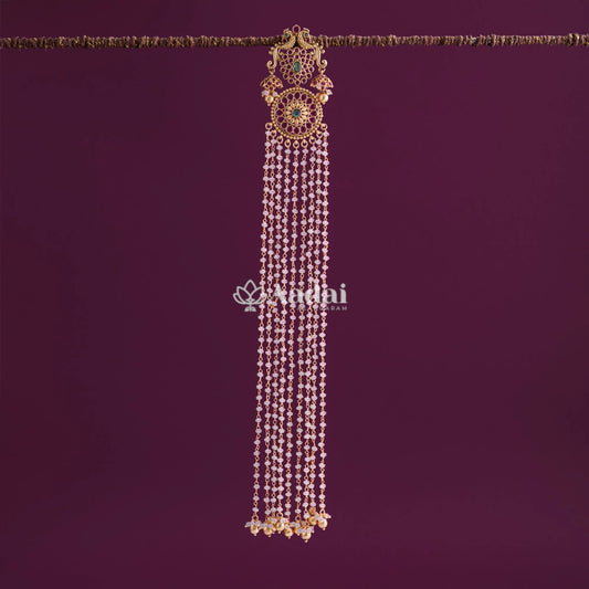 Cluster Pearl Peacock Hanging Jadai Billai