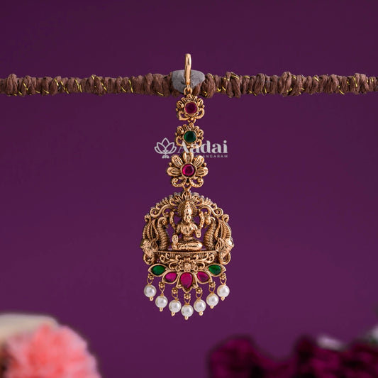 Antique Lakshmi Tikka - Pearl Beads
