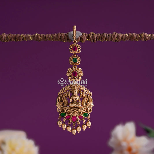 Antique Lakshmi Tikka - Gold Beads