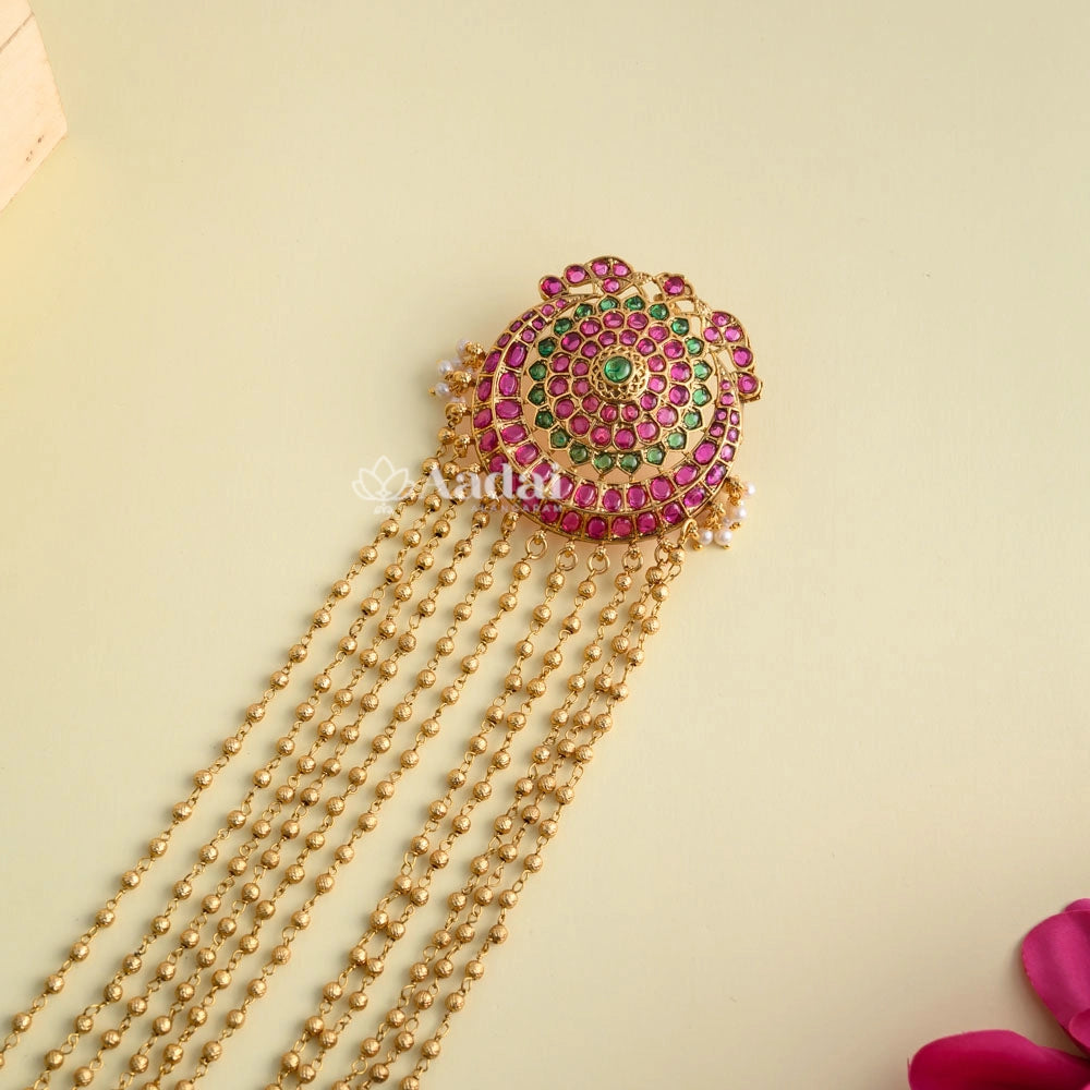 Chand Bali Kemp Pendant With Pearl Drop Layer