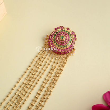 Chand Bali Kemp Pendant With Pearl Drop Layer