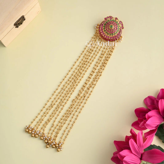 Chand Bali Kemp Pendant With Pearl Drop Layer